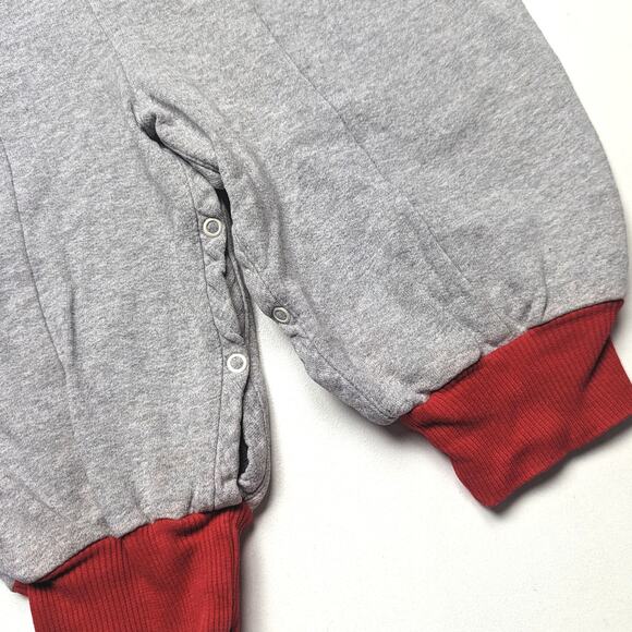 Vintage Jumpsuit Boys Size 18-24m Gray Red Plaid Romper - Picture 7 of 8